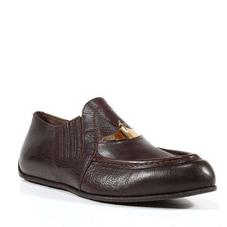 Cesare Paciotti Luxury Italian Mens Shoes Calai Old T Moro Brown Leather Loafers (CPM3054)-AmbrogioShoes