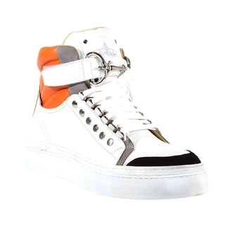 Cesare Paciotti Luxury Italian Men's Designer Shoes Cam Black Dan Bianco White Leather Sneakers (CPM3116)-AmbrogioShoes
