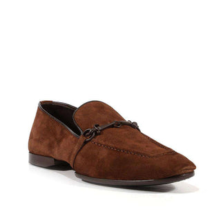 Cesare Paciotti Luxury Italian Mens Shoes Camoscio Fondente Brown Nappa Suede Loafers (CPM3136)-AmbrogioShoes