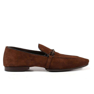 Cesare Paciotti Luxury Italian Mens Shoes Camoscio Fondente Brown Nappa Suede Loafers (CPM3136)-AmbrogioShoes