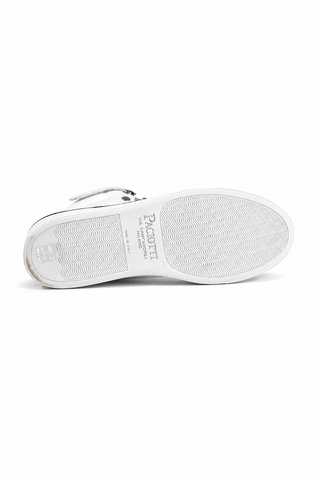 Cesare Paciotti Luxury Italian Men's Designer Shoes Dan Bianco Dakar Black / White Leather Sneakers (CPM3032)