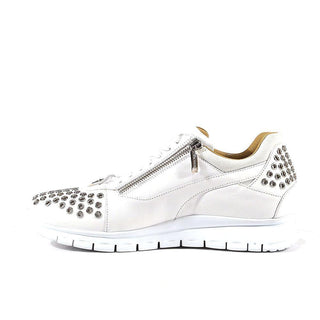 Cesare Paciotti Luxury Italian Mens Shoes Dan Calf Bianco Dallas White Leather Sneakers (CPM3144)-AmbrogioShoes