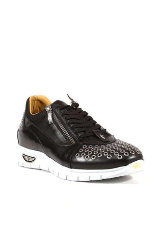 Cesare Paciotti Luxury Italian Men's Designer Shoes Dan Calf Soft Black Dallas Leather Sneakers (CPM3143)-AmbrogioShoes