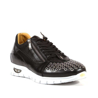 Cesare Paciotti Luxury Italian Mens Shoes Dan Calf Soft Black Dallas Leather Sneakers (CPM3143)-AmbrogioShoes