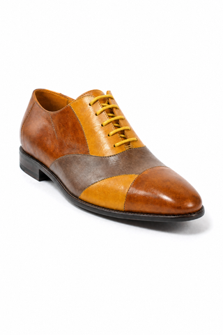 Cesare Paciotti Luxury Italian Men's Designer Shoes Dan Lux Biscotto / Ocra Leather Oxfords (CPM2424)