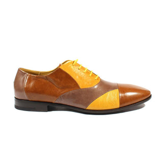 Cesare Paciotti Luxury Italian Mens Designer Shoes Dan Lux Biscotto / Ocra Leather Oxfords (CPM2424)-AmbrogioShoes