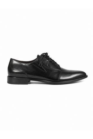 Cesare Paciotti Luxury Italian Men's Designer Shoes Dark Calf Black Dan Q Leather Oxfords (CPM2572)