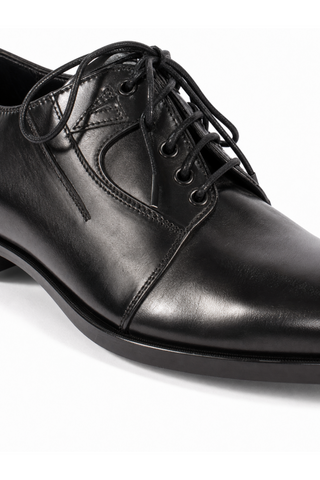 Cesare Paciotti Luxury Italian Men's Designer Shoes Dark Calf Black Dan Q Leather Oxfords (CPM2572)