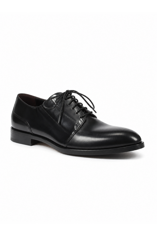 Cesare Paciotti Luxury Italian Men's Designer Shoes Dark Calf Black Dan Q Leather Oxfords (CPM2572)