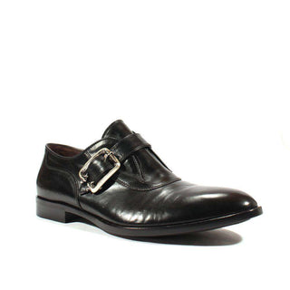 Cesare Paciotti Luxury Italian Mens Shoes Dark Calf Black Q Leather Loafers (CPM2573)-AmbrogioShoes