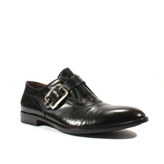Cesare Paciotti Luxury Italian Mens Designer Shoes Dark Calf Black Q Leather Loafers (CPM2573)