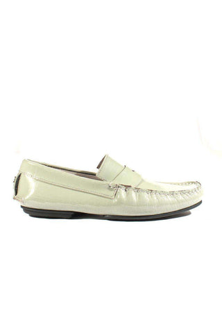 Cesare Paciotti Luxury Italian Men's Designer Shoes Fumo Textured Patent Moccasins (CPM2347)