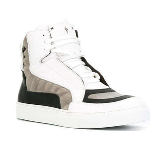 Cesare Paciotti Luxury Italian Men's Shoes Granello Ice Gomm White Sneakers (CPM5006)-AmbrogioShoes