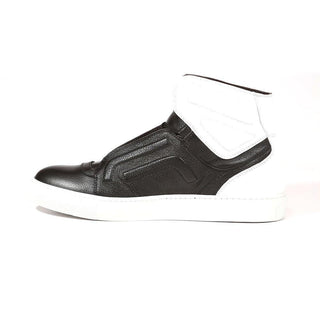 Cesare Paciotti Luxury Italian Men's Shoes Granello Soft Bian Black Sneakers (CPM5010)-AmbrogioShoes