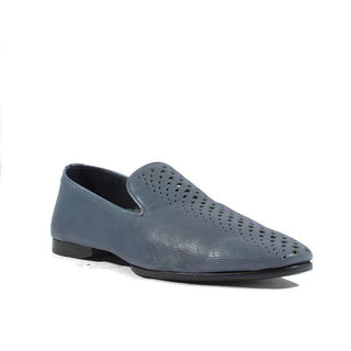 Cesare Paciotti Luxury Italian Men's Designer Shoes Hippie Navy Leather Loafers (CPM2644)-AmbrogioShoes