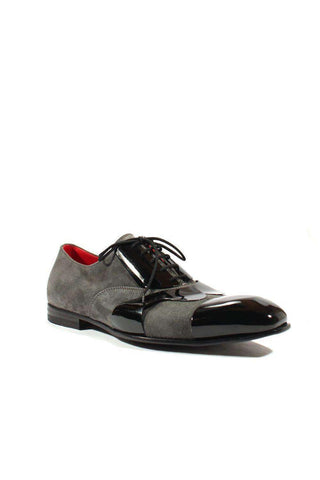 Cesare Paciotti Luxury Italian Men's Designer Shoes Kid Suede Antracite Suede / Plastic Oxfords (CPM2574)-AmbrogioShoes