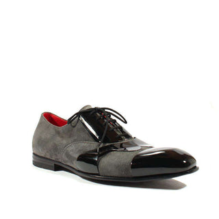 Cesare Paciotti Luxury Italian Mens Shoes Kid Suede Antracite Suede / Plastic Oxfords (CPM2574)-AmbrogioShoes