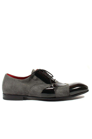 Cesare Paciotti Luxury Italian Men's Designer Shoes Kid Suede Antracite Suede / Plastic Oxfords (CPM2574)-AmbrogioShoes