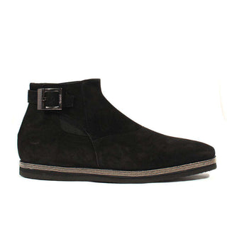 Cesare Paciotti Luxury Italian Mens Shoes Kid Suede Black Dan Boots (CPM2508)-AmbrogioShoes