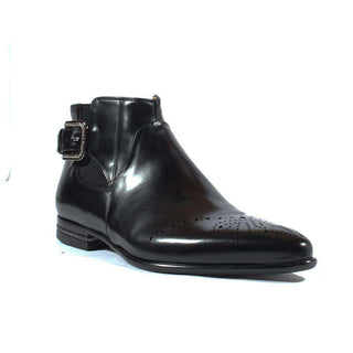 Cesare Paciotti Luxury Italian Men's Designer Shoes Magic Baby Black Leather Boots (CPM2612)-AmbrogioShoes