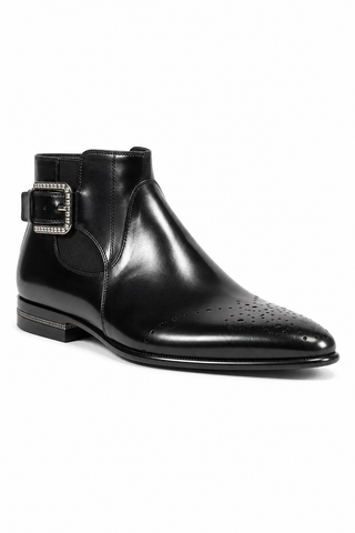 Cesare Paciotti Luxury Italian Men's Designer Shoes Magic Baby Black Leather Boots (CPM2612)