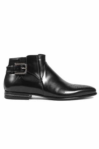 Cesare Paciotti Luxury Italian Men's Designer Shoes Magic Baby Black Leather Boots (CPM2612)