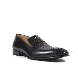 Cesare Paciotti Luxury Italian Men's Designer Shoes Magic Baby Black Leather Loafers (CPM2653)-AmbrogioShoes