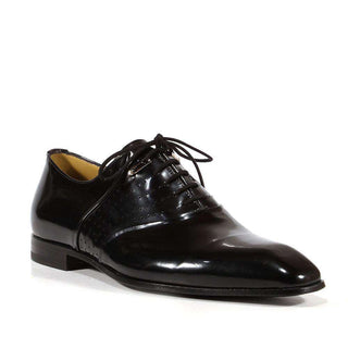 Cesare Paciotti Luxury Italian Men's Designer Shoes Magic Dark Black Leather Oxfords (CPM3110)
