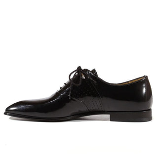 Cesare Paciotti Luxury Italian Men's Designer Shoes Magic Dark Black Leather Oxfords (CPM3110)