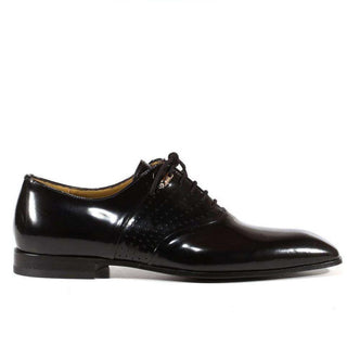 Cesare Paciotti Luxury Italian Men's Designer Shoes Magic Dark Black Leather Oxfords (CPM3110)