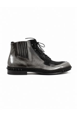 Cesare Paciotti Luxury Italian Men's Designer Shoes Magic Old Antrac Pony Boots (CPM2533)