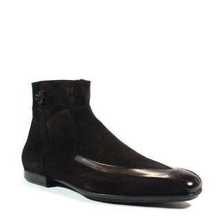 Cesare Paciotti Luxury Italian Men's Designer Shoes Magic Old Black Cam SL Suede / Leather Boots (CPM2522)