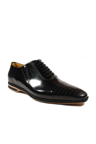 Cesare Paciotti Luxury Italian Men's Designer Shoes Magic Old Black Leather Oxfords (CPM2413)-AmbrogioShoes