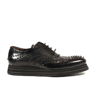 Cesare Paciotti Luxury Italian Mens Shoes Magic Old Black Nappa Leather Oxfords (CPM2549)-AmbrogioShoes