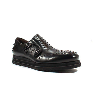 Cesare Paciotti Luxury Italian Men's Designer Shoes Magic Old Black Nappa Loafers (CPM2550)