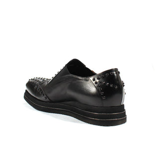 Cesare Paciotti Luxury Italian Men's Designer Shoes Magic Old Black Nappa Loafers (CPM2550)