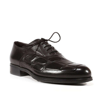 Cesare Paciotti Luxury Italian Mens Shoes Nappa Soft Black Leather Oxfords (CPM3046)-AmbrogioShoes
