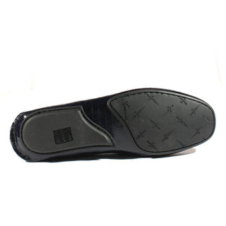 Cesare Paciotti Luxury Italian Mens Designer Shoes Navy Textured Patent Moccasins (CPM2348)