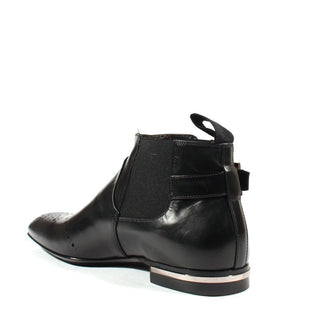 Cesare Paciotti Luxury Italian Men's Designer Shoes Old Paint Black DI Leather Boots (CPM2526)