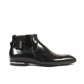 Cesare Paciotti Luxury Italian Men's Designer Shoes Old Paint Black DI Leather Boots (CPM2526)
