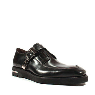 Cesare Paciotti Luxury Italian Men's Designer Shoes Old Paint Black I Leather Loafers (CPM2545)