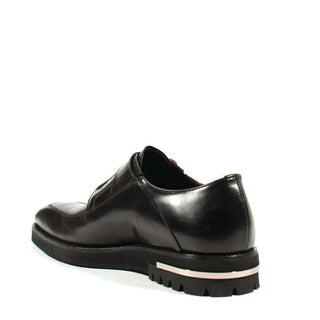 Cesare Paciotti Luxury Italian Men's Designer Shoes Old Paint Black I Leather Loafers (CPM2545)