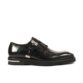 Cesare Paciotti Luxury Italian Men's Designer Shoes Old Paint Black I Leather Loafers (CPM2545)