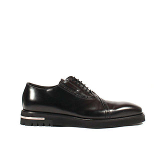Cesare Paciotti Luxury Italian Men's Designer Shoes Old Paint Black I Leather Oxfords (CPM2538)
