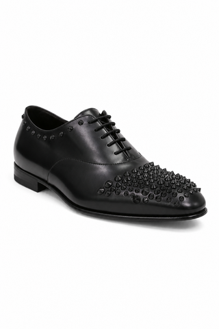 Cesare Paciotti Luxury Italian Men's Designer Shoes Old Paint Black Oxfords (CPM2500)