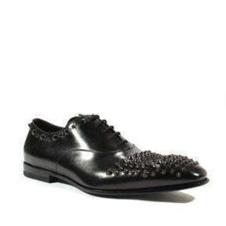 Cesare Paciotti Luxury Italian Men's Designer Shoes Old Paint Black Oxfords (CPM2500)-AmbrogioShoes