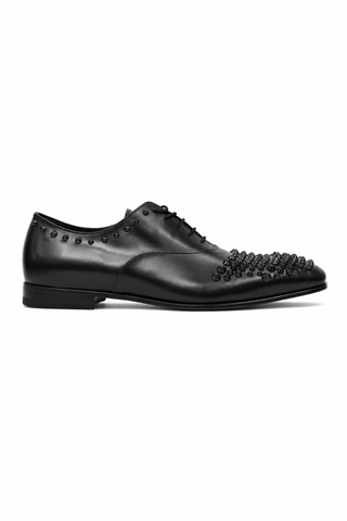 Cesare Paciotti Luxury Italian Men's Designer Shoes Old Paint Black Oxfords (CPM2500)