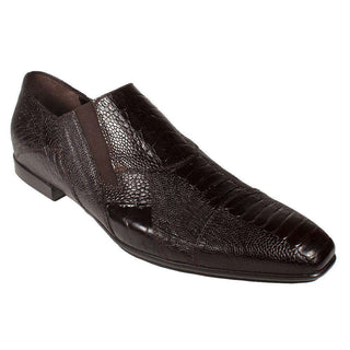Cesare Paciotti Luxury Italian Men's Designer Shoes Ostrich Leg & Lizard Brown Loafers (CPM2004)