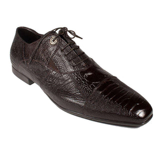 Cesare Paciotti Luxury Italian Men's Designer Shoes Ostrich Leg Lizard Dark Brown Oxfords (CPM2003)