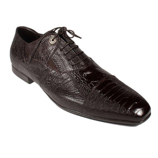 Cesare Paciotti Luxury Italian Men's Shoes Ostrich Leg Lizard Skin Dark Brown Oxfords (CPM2003)-AmbrogioShoes